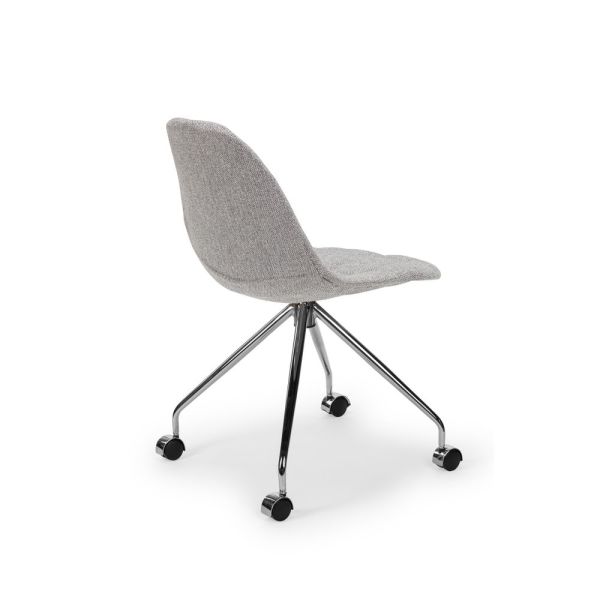 Metal Çok Yönlü Ayak Gri Kumaş Çalışma Sandalyesi Ev Ve Ofisler İçin Mükemmel Bir Seçenek