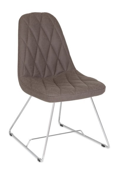 Pera Kahve Kumaş Ofis Bekleme Sandalyesi - Ergonomik, Metal Krom Ayaklı, Çok Amaçlı Kullanıma Uygun, Ofis, Otel, Kuaför, Hastane Bekleme Alanları İçin İdeal