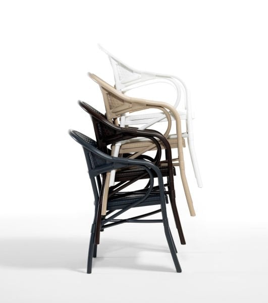 Beyaz Bambu Rattan 6 Kişilik 150x90 Bahçe Masa Sandalye Seti