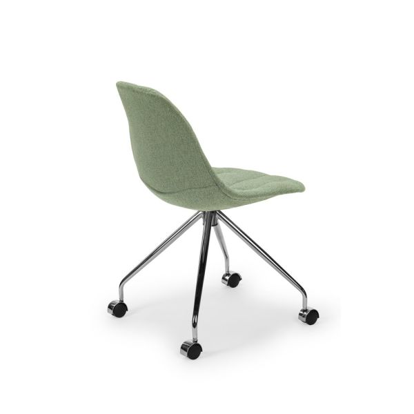 Estetik Metal Ayaklı Yeşil Kumaşlı Ofis Çalışma Sandalyesi