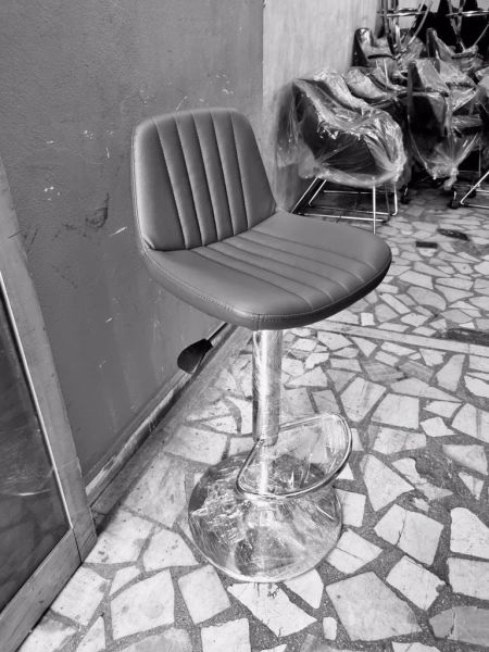 Gri Deri Amortisörlü Mutfak Bar Tabure Modelleri