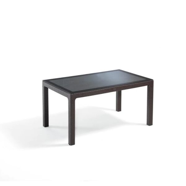 Kahverengi Bambu Rattan 6 Kişilik Bahçe Masa Sandalye Takımı