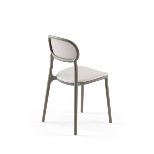 Vizon Açık Gri Dış Mekan İstiflenebilir Bahçe Sandalyesi