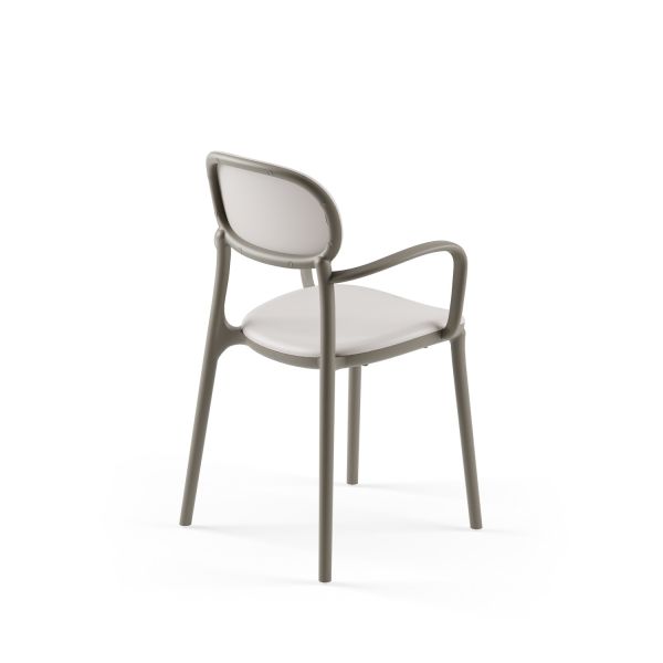 Vizon Açık Gri Kollu Bahçe Restaurant Sandalyesi