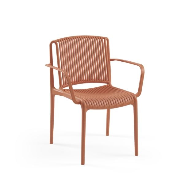 Terrakota Kollu Dayanıklı Dış Mekan Bahçe Sandalyesi