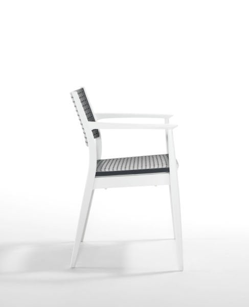 Beyaz Antrasit 4 Kişilik 90x90 Bahçe Masa Sandalye Takımı