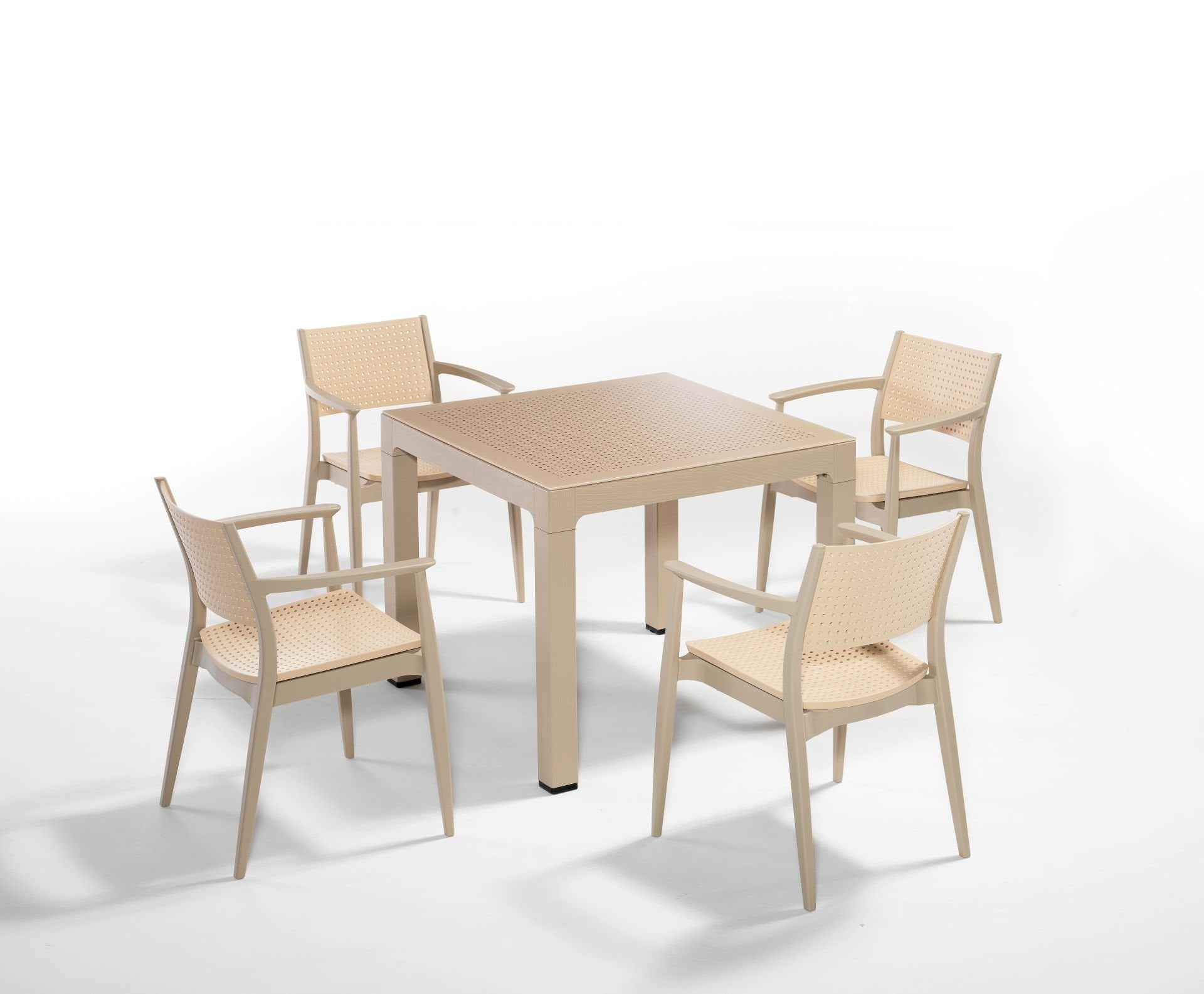 Cappucino Fil Dişi 4 Kişilik 90x90 Bahçe Masa Seti