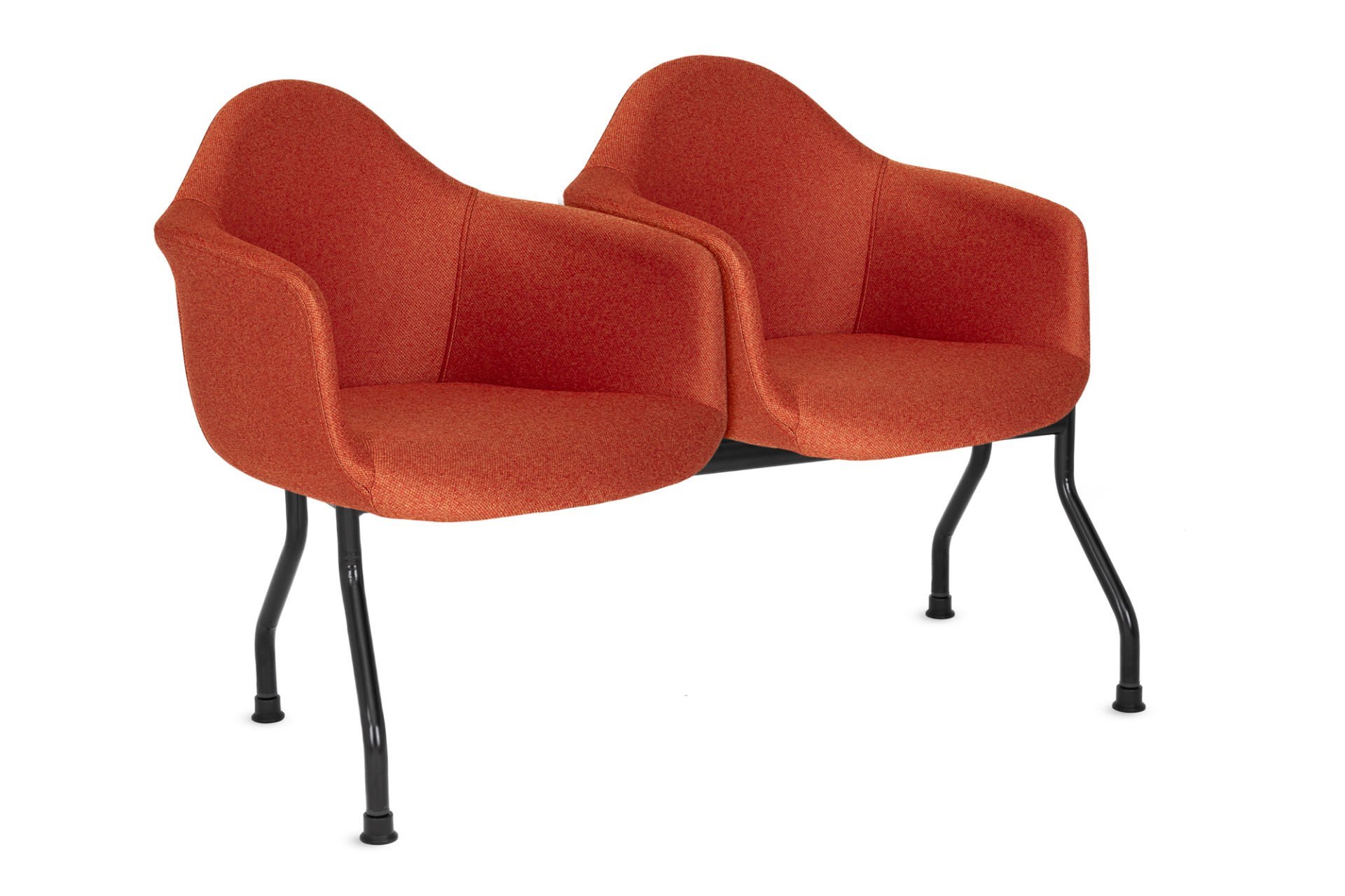 Papyon Kiremit Kumaş 2 Kişilik Ofis Bekleme Koltuğu | Ergonomik ve Şık İkili Bekleme Koltuğu