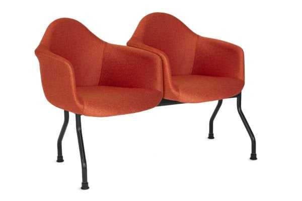 Papyon Kiremit Kumaş 2 Kişilik Ofis Bekleme Koltuğu | Ergonomik ve Şık İkili Bekleme Koltuğu