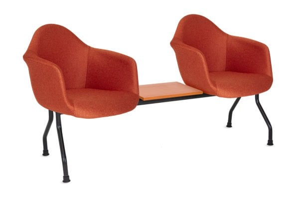 PAPYON Kiremit Kumaş 2 Kişilik Sehpalı Ofis Bekleme Koltuğu | Ergonomik, Şık ve Dayanıklı | Ücretsiz Kargo