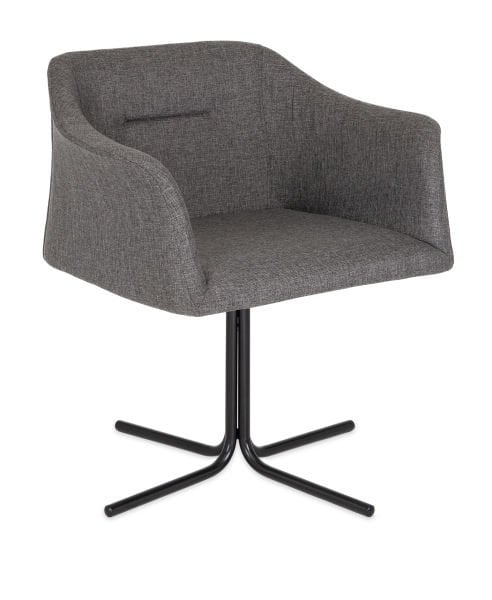 Ares Antrasit Kumaş Dekoratif Ofis Bekleme Koltuğu - Ergonomik Metal Papatya Ayaklı, Silinebilir Kumaş, Ücretsiz Kargo