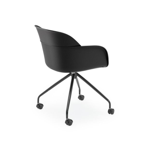 Bintaş Metal Tekerlekli Ayak Modern Siyah Ofis Çalışma Sandalye Modeli