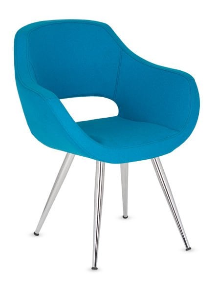 Ultra Mavi Kaşe Kumaş Cafe Yemek Sandalyesi | Şık ve Ergonomik Metal Krom Ayaklı Sandalye | Restoran, Mutfak, Salon, Otel, Cafe İçin Konforlu Tasarım | Ücretsiz Kargo