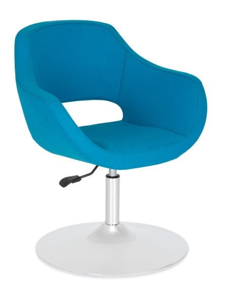 Ultra Mavi Kaşe Kumaş Ofis Bekleme Koltuğu – Ergonomik, Şık ve Konforlu Döner Sandalye