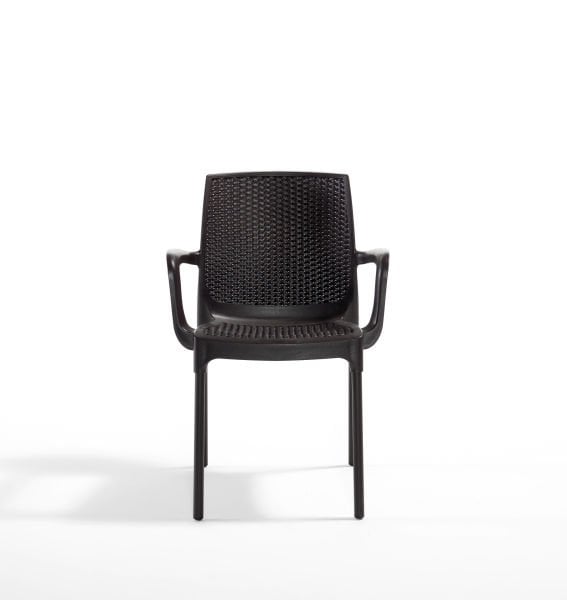 Living Kahverengi Kollu Plastik Bahçe Sandalyesi