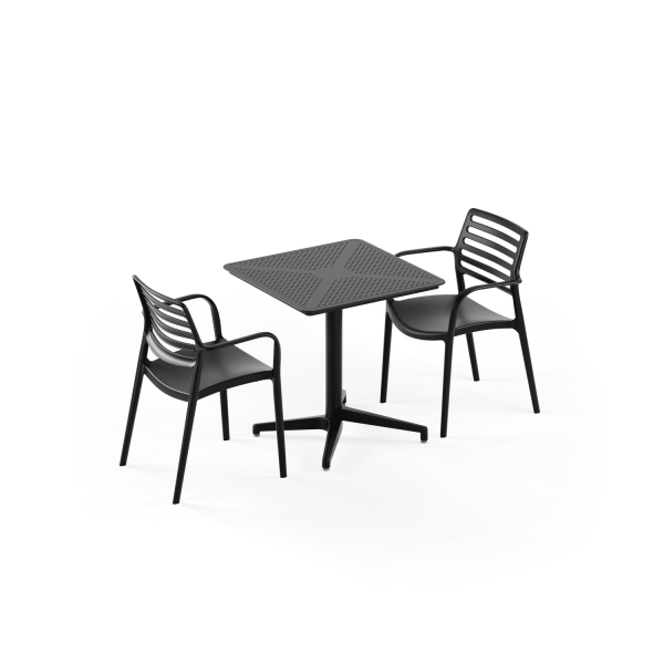 Siyah 2 Kişilik Dış Mekan Katlanır Bahçe Masa Sandalye Takım