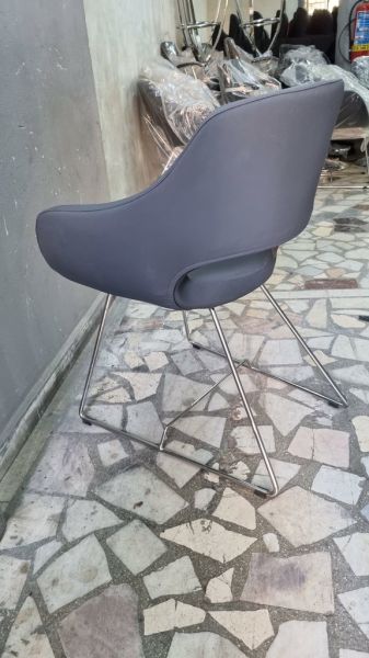 Viva Antrasit Gri Deri Ofis Bekleme Koltuğu