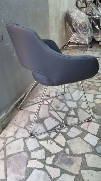 Viva Antrasit Gri Deri Ofis Bekleme Koltuğu