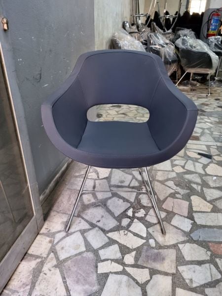Viva Antrasit Gri Deri Ofis Bekleme Koltuğu