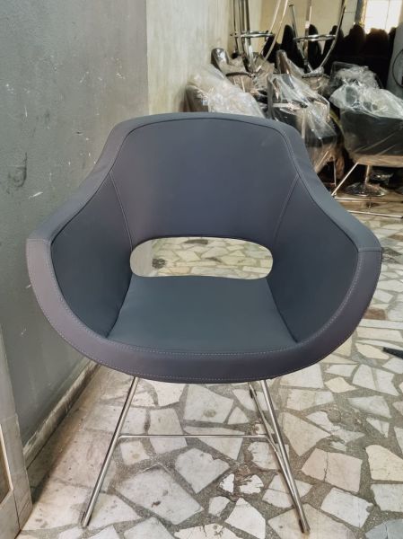 Viva Antrasit Gri Deri Ofis Bekleme Koltuğu