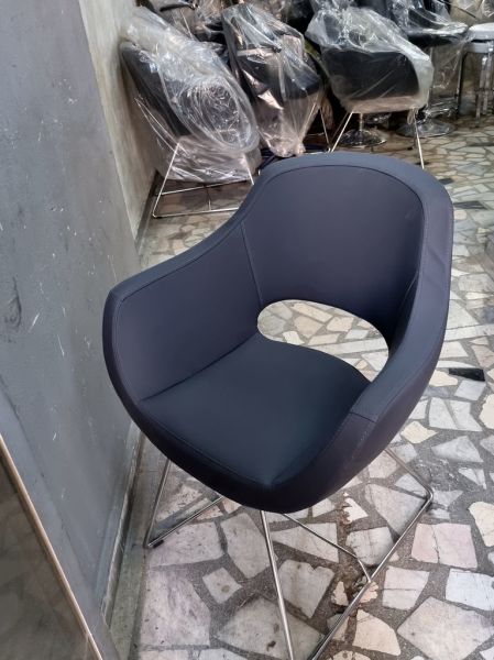 Viva Antrasit Gri Deri Ofis Bekleme Koltuğu