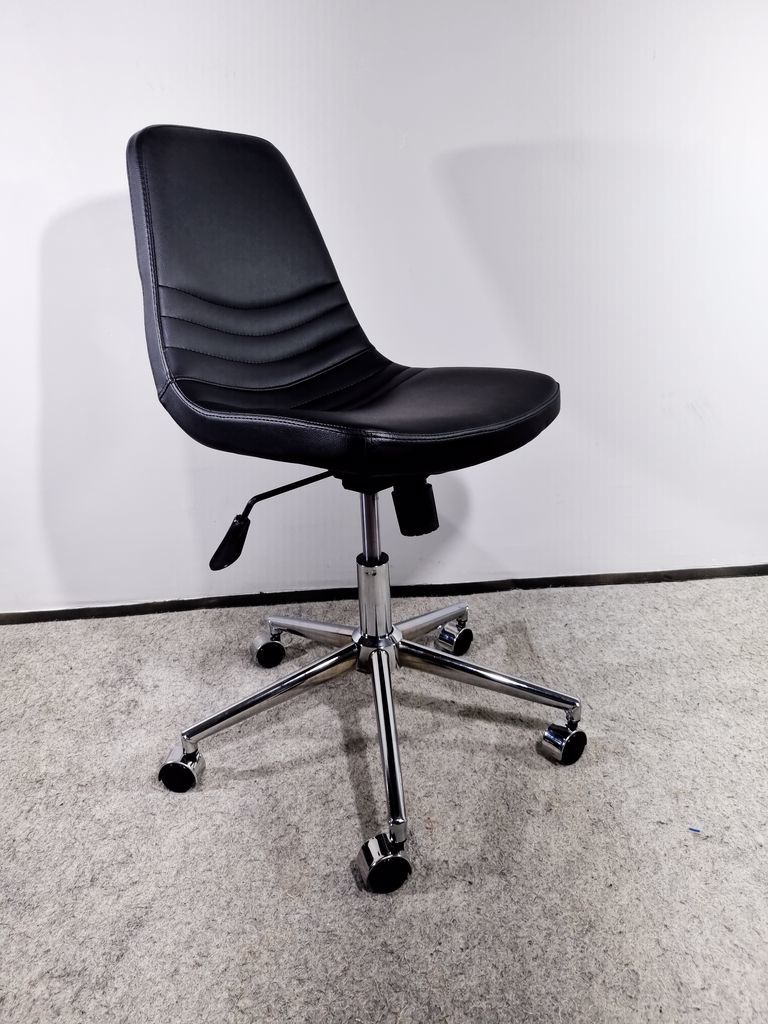 Siyah Deri Ofis Çalışma Sandalyesi