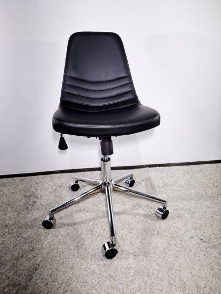Siyah Deri Ofis Çalışma Sandalyesi