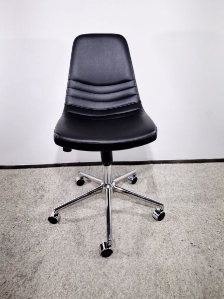 Siyah Deri Ofis Çalışma Sandalyesi