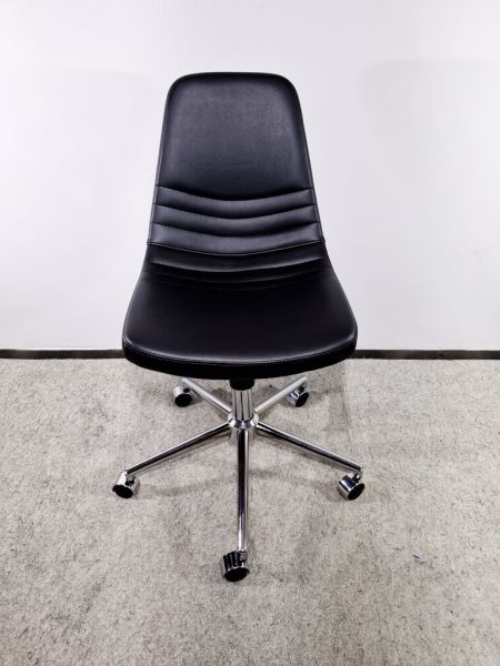 Siyah Deri Ofis Çalışma Sandalyesi