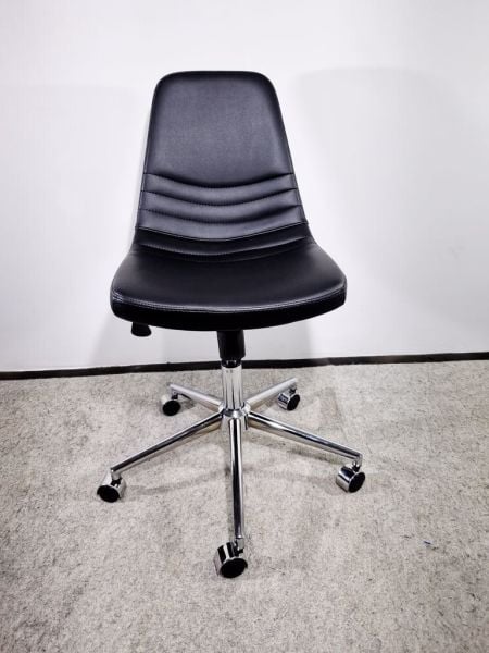 Siyah Deri Rahat Ofis Personel Çalışma Sandalyesi