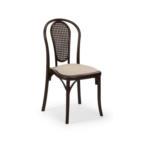 Venge Renkli ve Krem Kumaş Döşemeli Ergonomik Sozo Sandalye Mutfak Salon Cafe Restoran Otel ve Düğün İçin