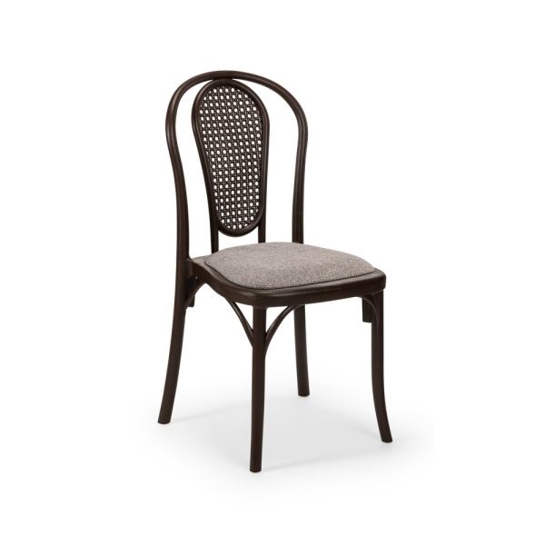 Venge Renkli ve Krem Kumaş Döşemeli Ergonomik Sozo Sandalye Mutfak Salon Cafe Restoran Otel ve Düğün İçin