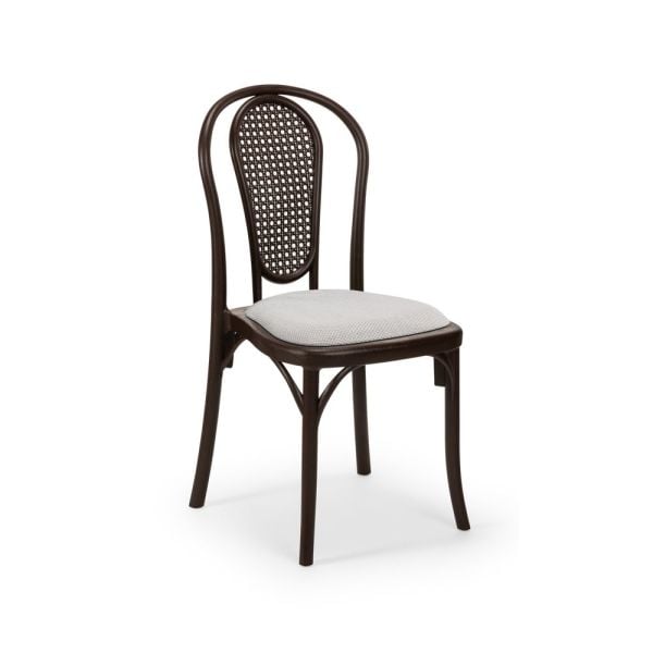 Venge Renkli ve Krem Kumaş Döşemeli Ergonomik Sozo Sandalye Mutfak Salon Cafe Restoran Otel ve Düğün İçin