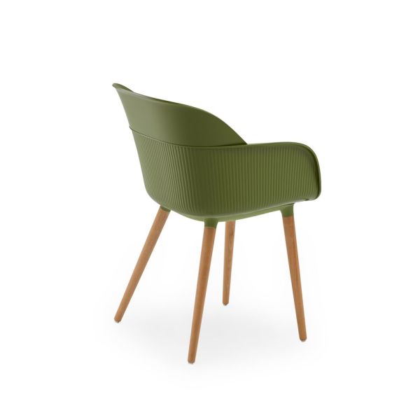 Ahşap Ayak Modern Haki Yeşili Mutfak Sandalye Modelleri