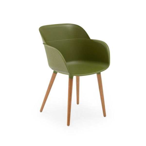 Ahşap Ayak Modern Haki Yeşili Mutfak Sandalye Modelleri