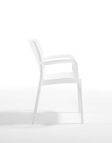 Beyaz Kollu Bahçe Masa Sandalye Takımı 4 Kişilik 80x80