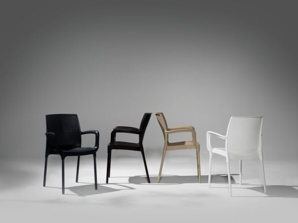 Cappucino Kollu Bahçe Masa Sandalye Takımı 4 Kişilik 80x80