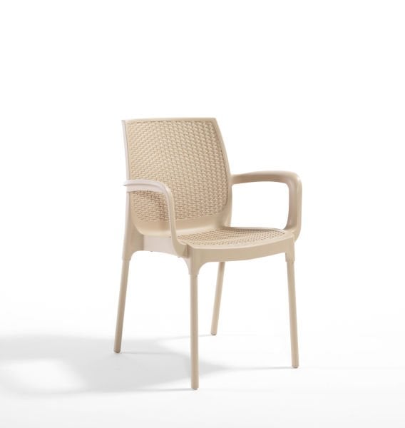 Cappucino Kollu Bahçe Masa Sandalye Takımı 4 Kişilik 80x80