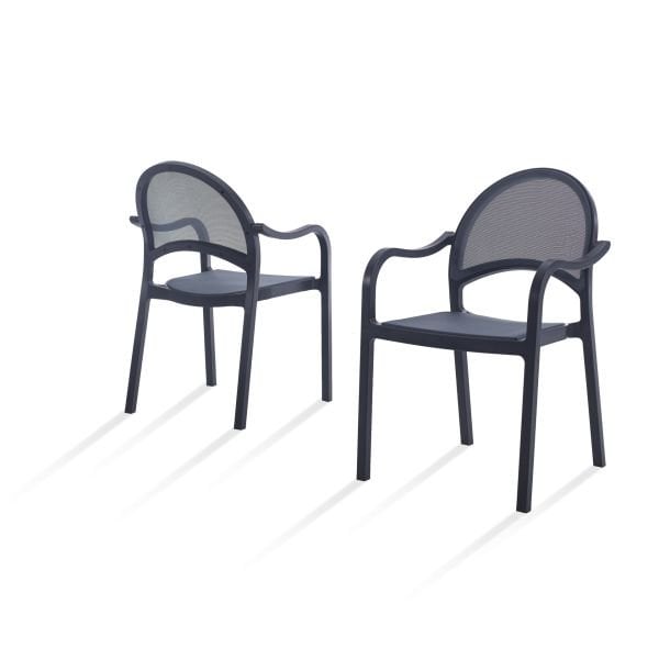 Antrasit Fileli Dış Mekan Bahçe Sandalyesi