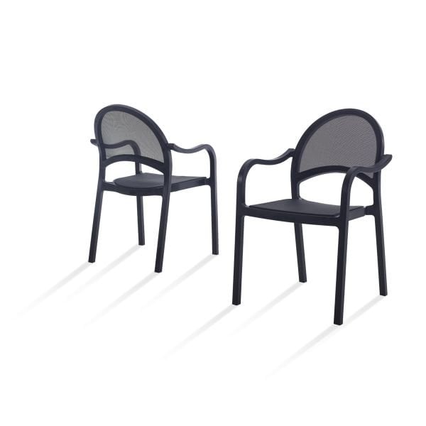 Antrasit Fileli Dış Mekan Bahçe Sandalyesi