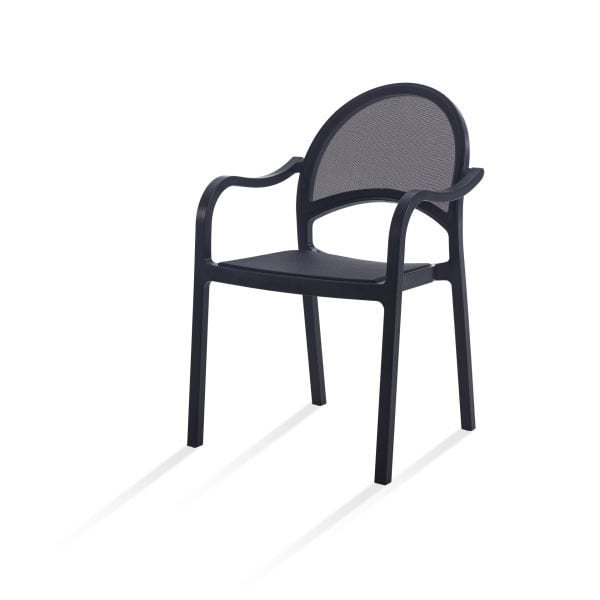 Antrasit Fileli Dış Mekan Bahçe Sandalyesi