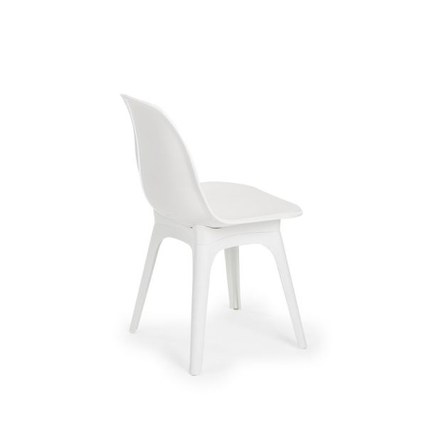 Beyaz Polipropilen Plastik Modern Ergonomik Dış Mekan Bahçe Sandalyesi
