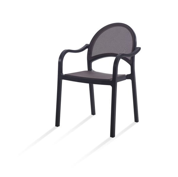 Kahverengi Fileli Dış Mekan Bahçe Sandalyesi