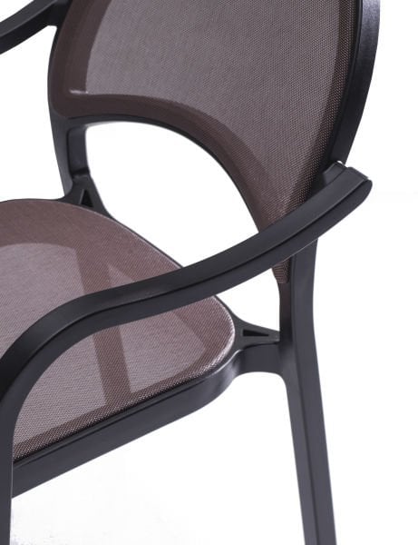 Kahverengi Fileli Dış Mekan Bahçe Sandalyesi