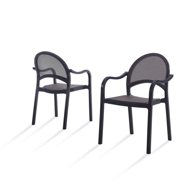 Kahverengi Fileli Dış Mekan Bahçe Sandalyesi