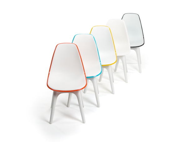 Çift Renk Portakal Turuncu Beyaz Ergonomik Modern Bahçe Sandalyesi
