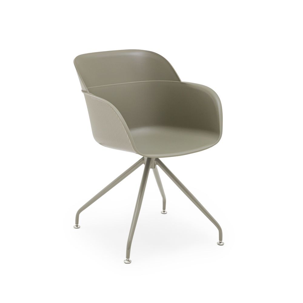 Estetik ve Dayanıklı: Metal Döner Ayaklı Polipropilen Çimento Gri Plastik Ofis Sandalyesi