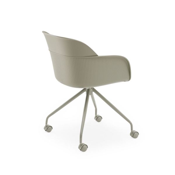 Metal Ayaklı Gri Rengi Plastik Çimento Ofis Sandalyesi
