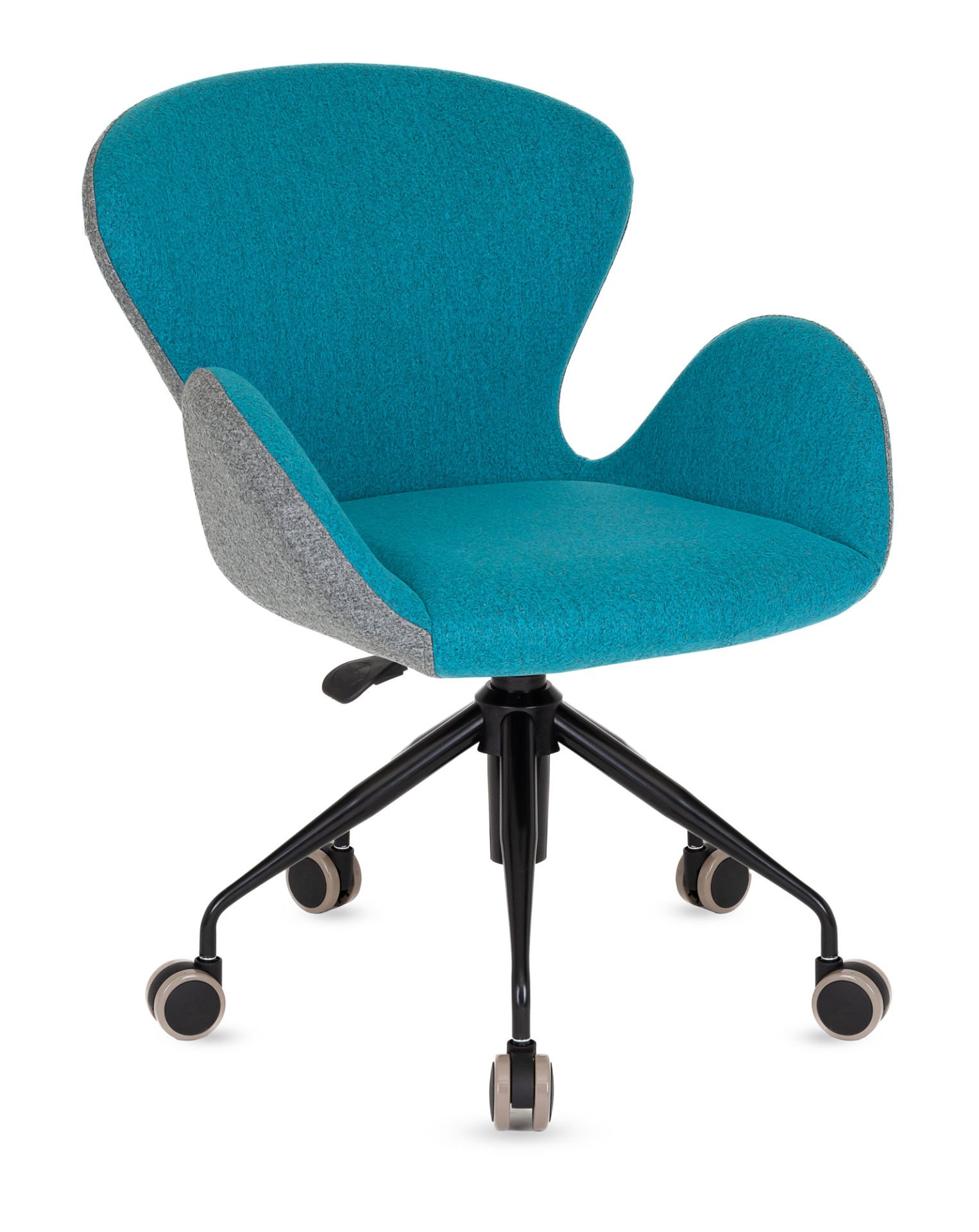 Poyraz Ofis Çalışma Koltuğu - Gri Mavi Kaşe Kumaş, Ergonomik,  Metal Siyah Ahtapot Ayaklı, Ofis ve Ev Kullanımı İçin Şık ve Konforlu Çalışma Koltuğu