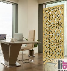 Liar Ahşap Seperatör (Paravan) - KSP-102 100 cm x 210 cm - 10 mm - Altın Yaldız